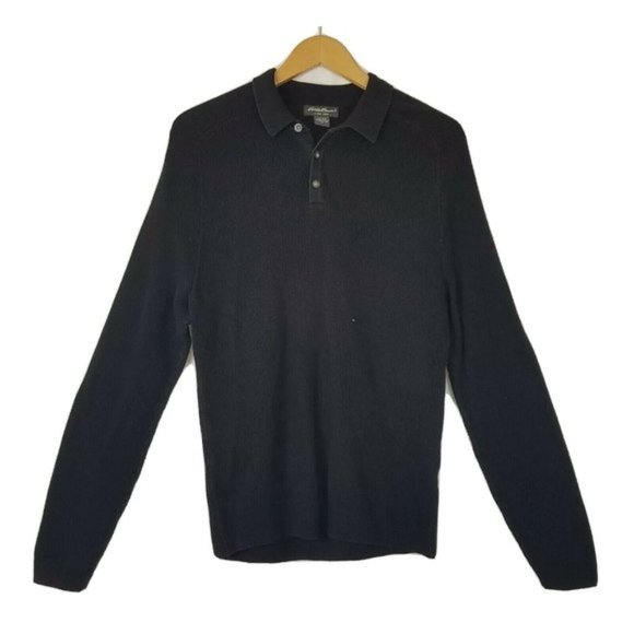 Other - Eddie Bauer Black Pullover Sweater Collared Size M